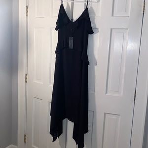 BCBG asymmetrical hem Black dress size SMALL -NWT